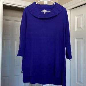 CHICO’S Button Cowl Neck Tunic
